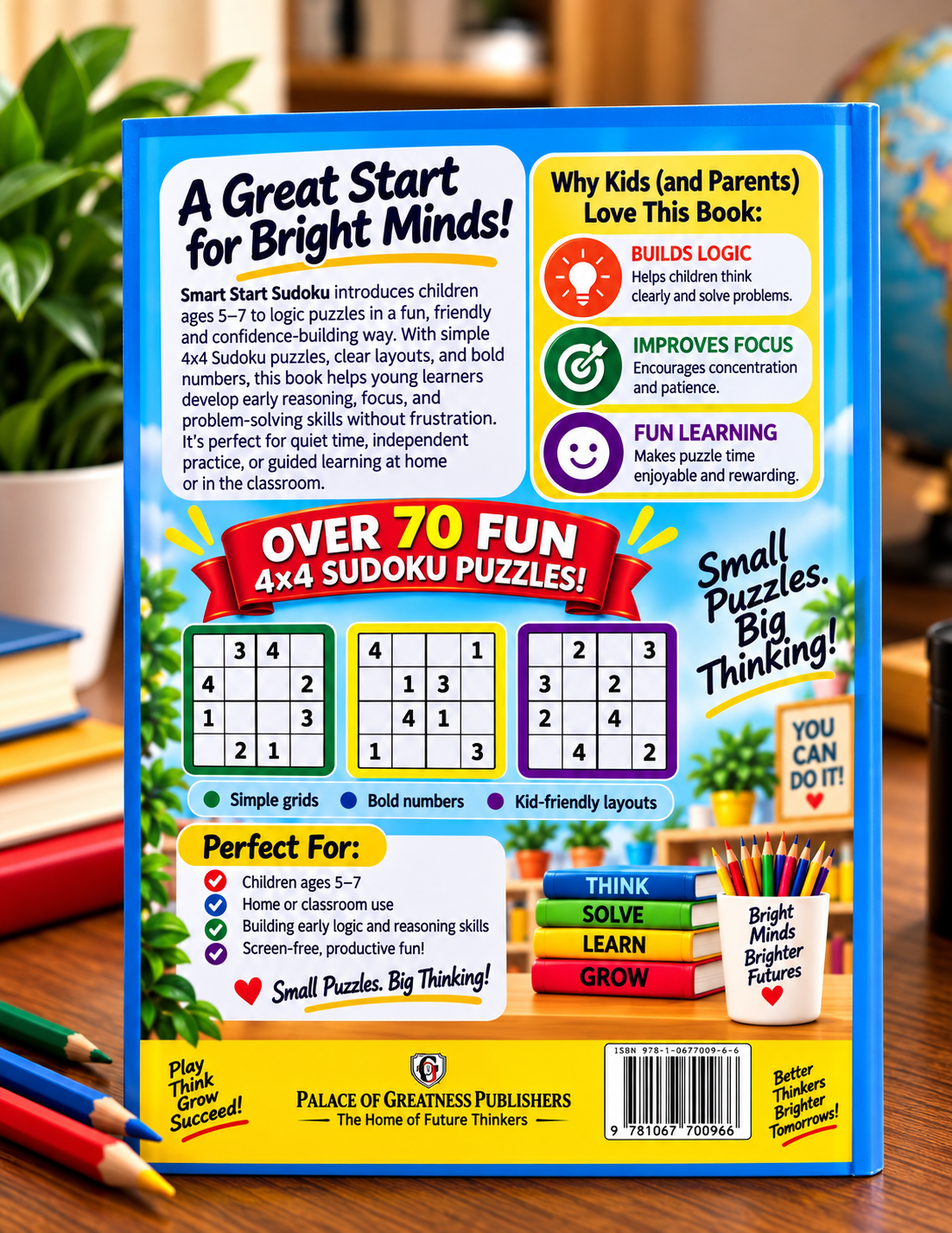 Smart Start Sudoku: Early Logic Puzzles for Kids Ages 5-7