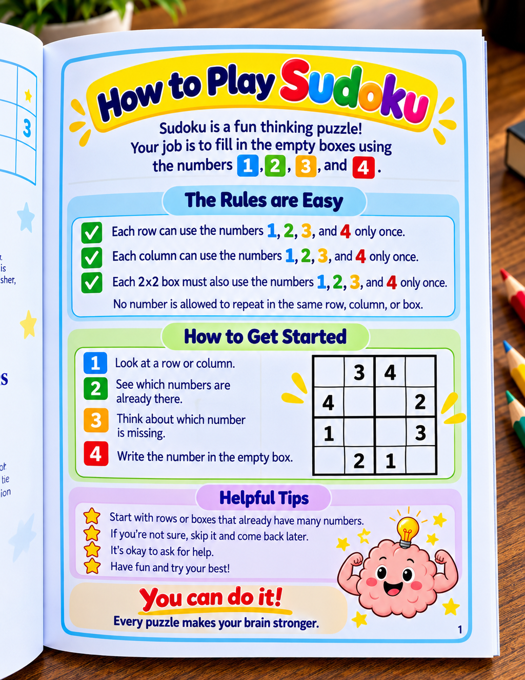 Smart Start Sudoku: Early Logic Puzzles for Kids Ages 5-7